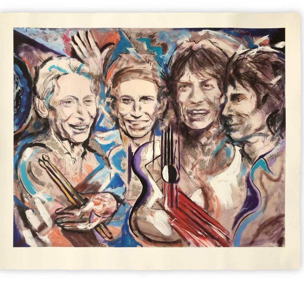 LUCKY MAN FRAMED 7" PRESENTATION.ROLLING STONES SIGNED/AUTOGRAPHED RONNIE WOOD 